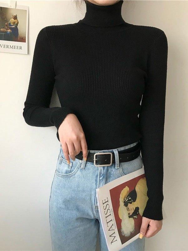 Pydshop High Neck Jumper Knit Top