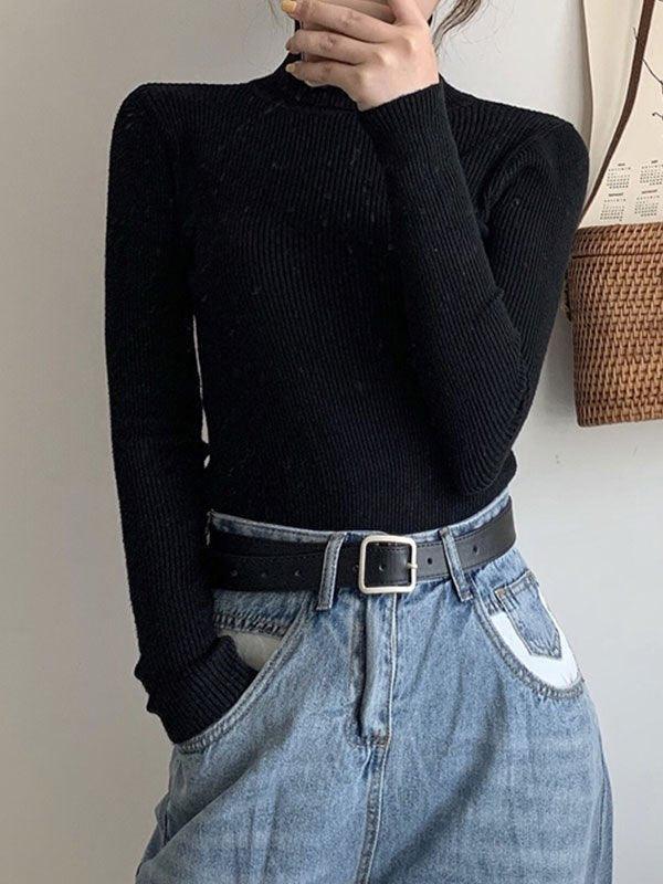 Pydshop High Neck Jumper Knit Top