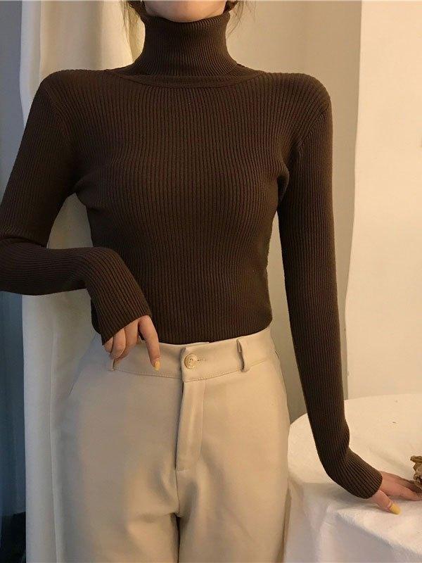Pydshop High Neck Jumper Knit Top