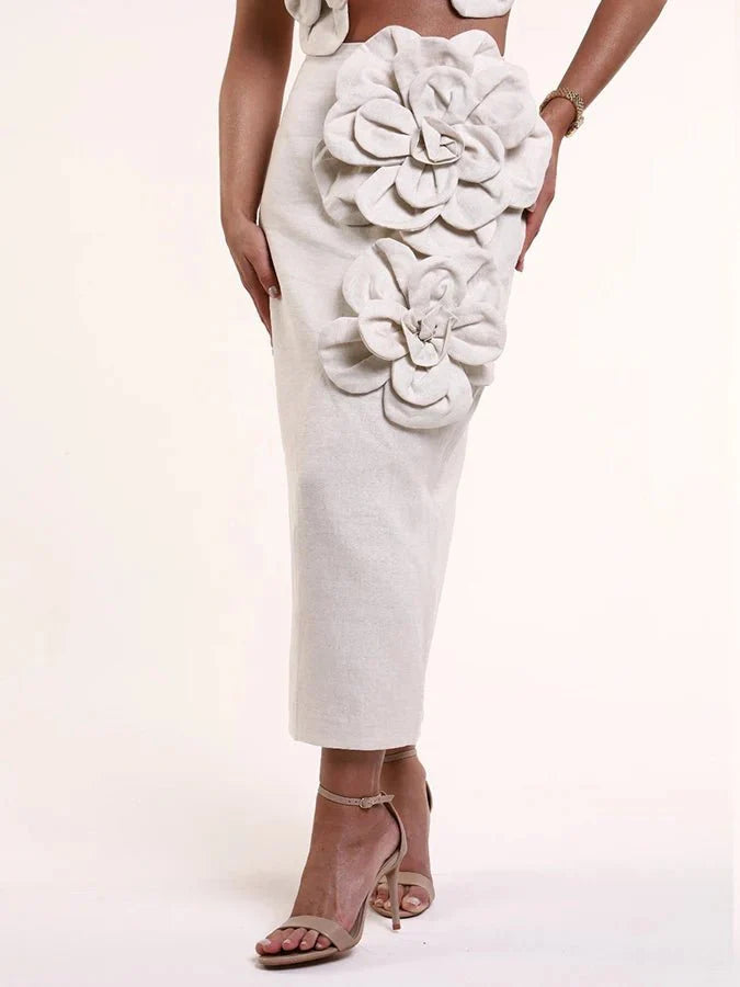 High Waist Flower Party Dress
