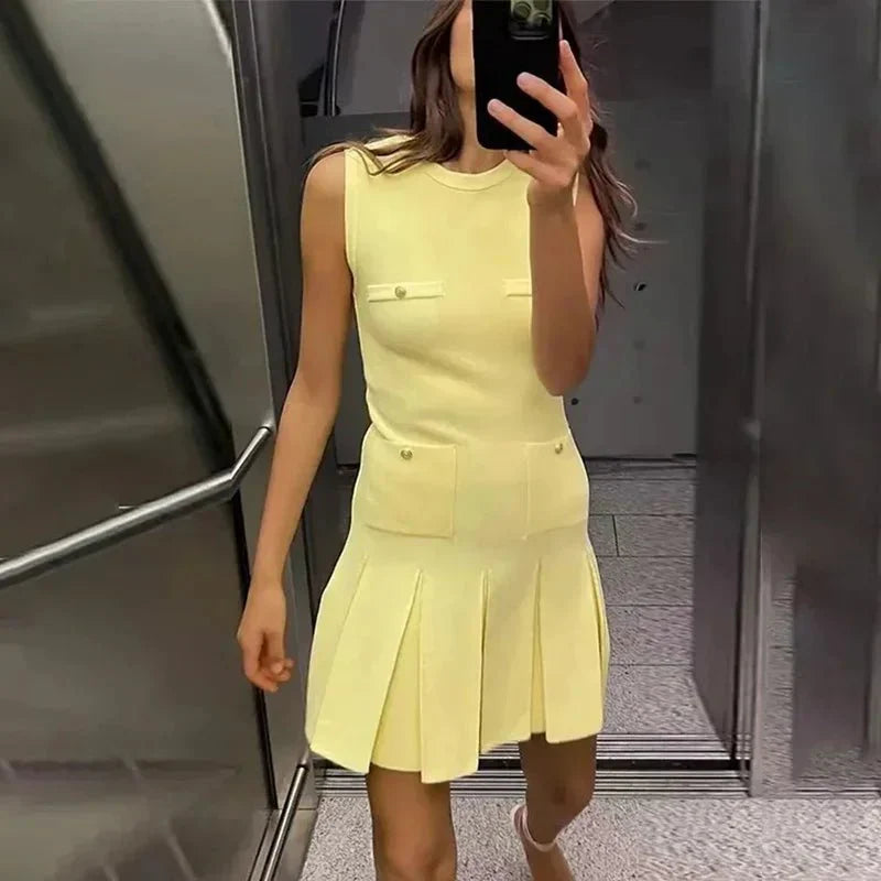 High Waisted Knitted Mini Dress