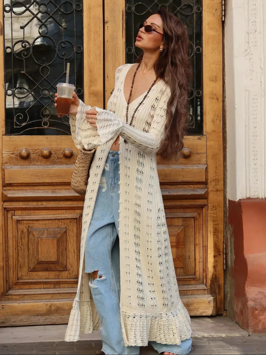 Hollow Breasted Sweater Dress