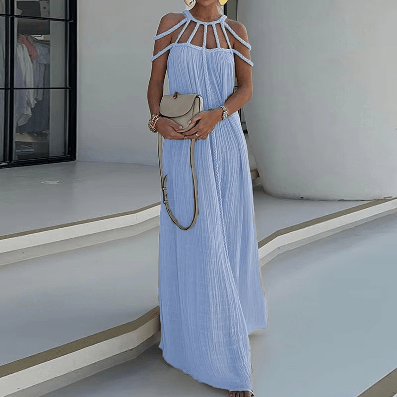 Hollow Out Party Club Off the Shoulder Maxi Dress