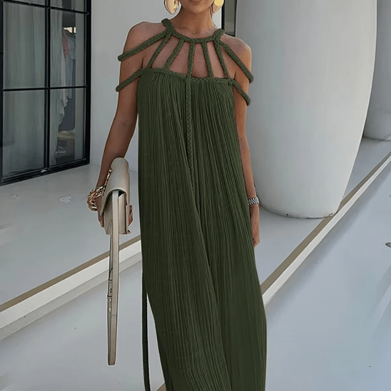 Hollow Out Party Club Off the Shoulder Maxi Dress