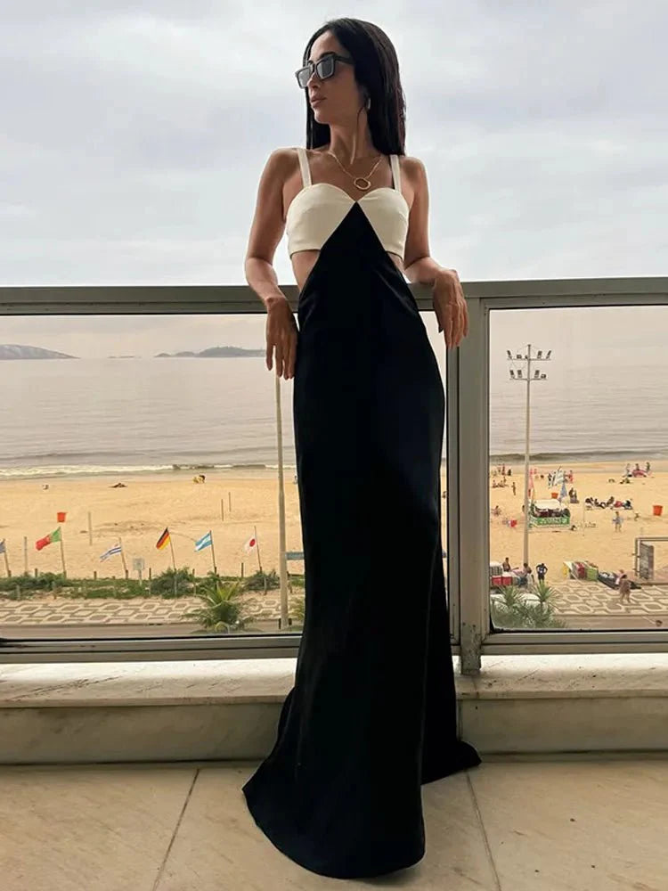 Hollow Out Sleeveless Bodycon Maxi Dress