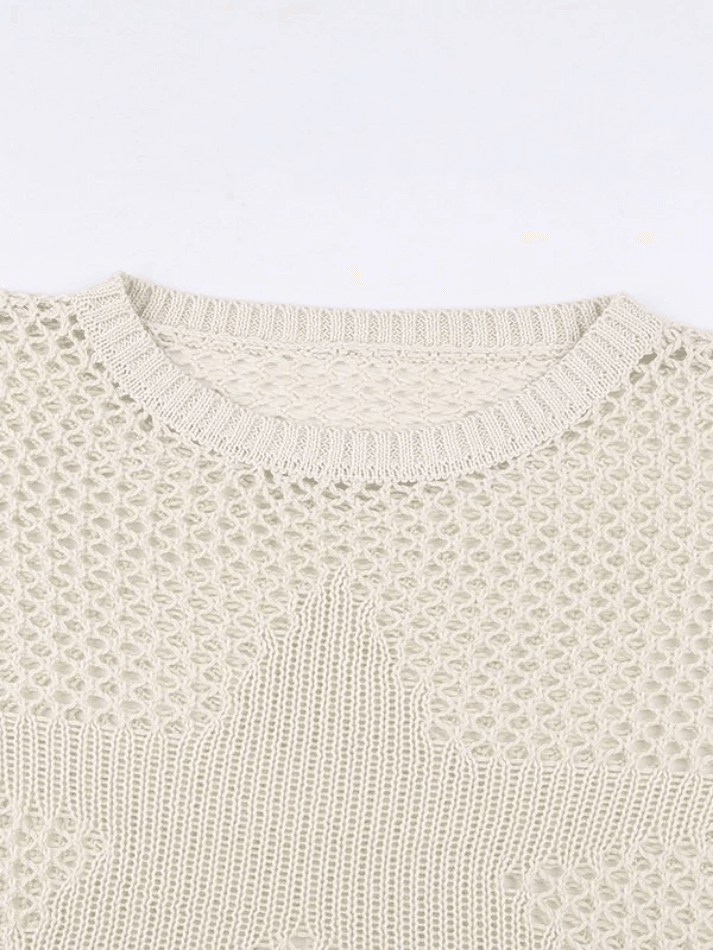 Pydshop Hollow Out Star Crochet Knit Top