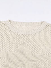 Pydshop Hollow Out Star Crochet Knit Top