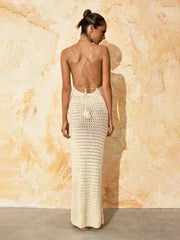 Knit Cut Out Spaghetti Strap Beach Cover-Up