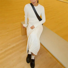 Knitted Long Sleeve Bandage Knitwear Dress