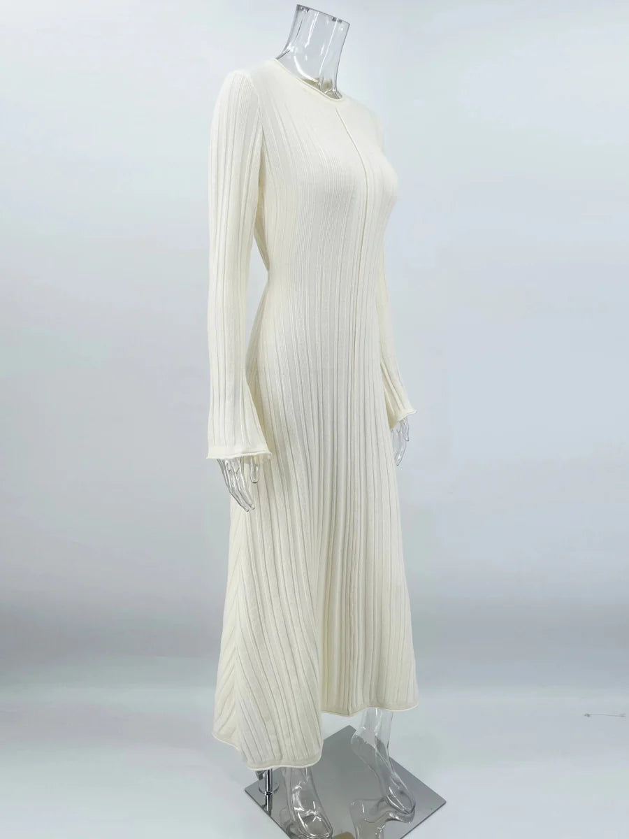 Knitwear Fashion Lace-Up Maxi Dress