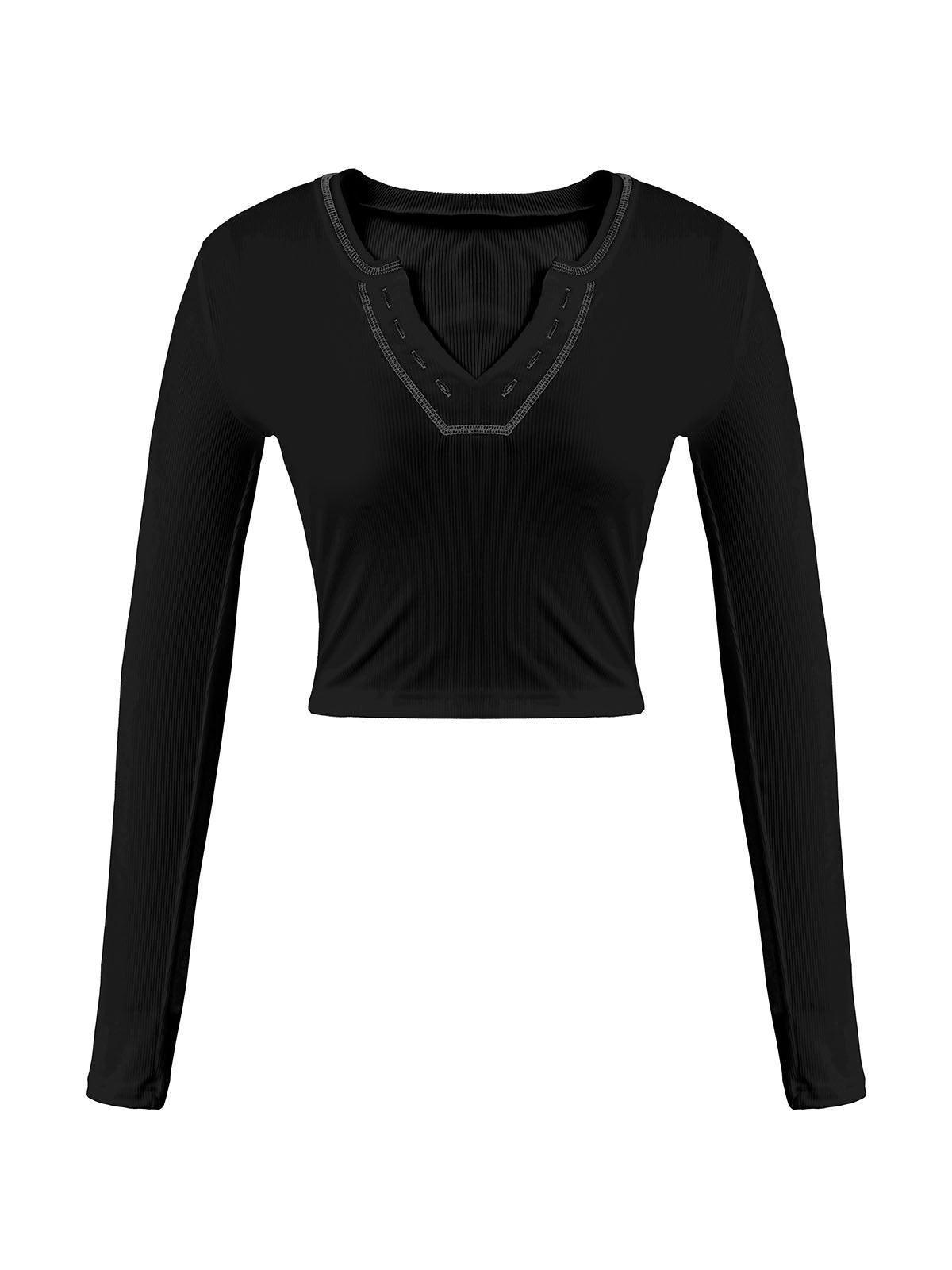 Pydshop Long Sleeve Ribbed Crop Top