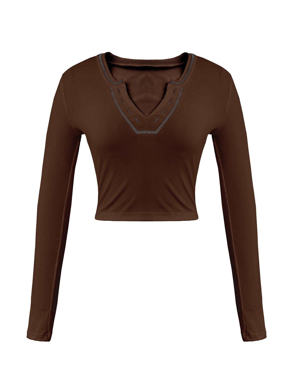 Pydshop Long Sleeve Ribbed Crop Top