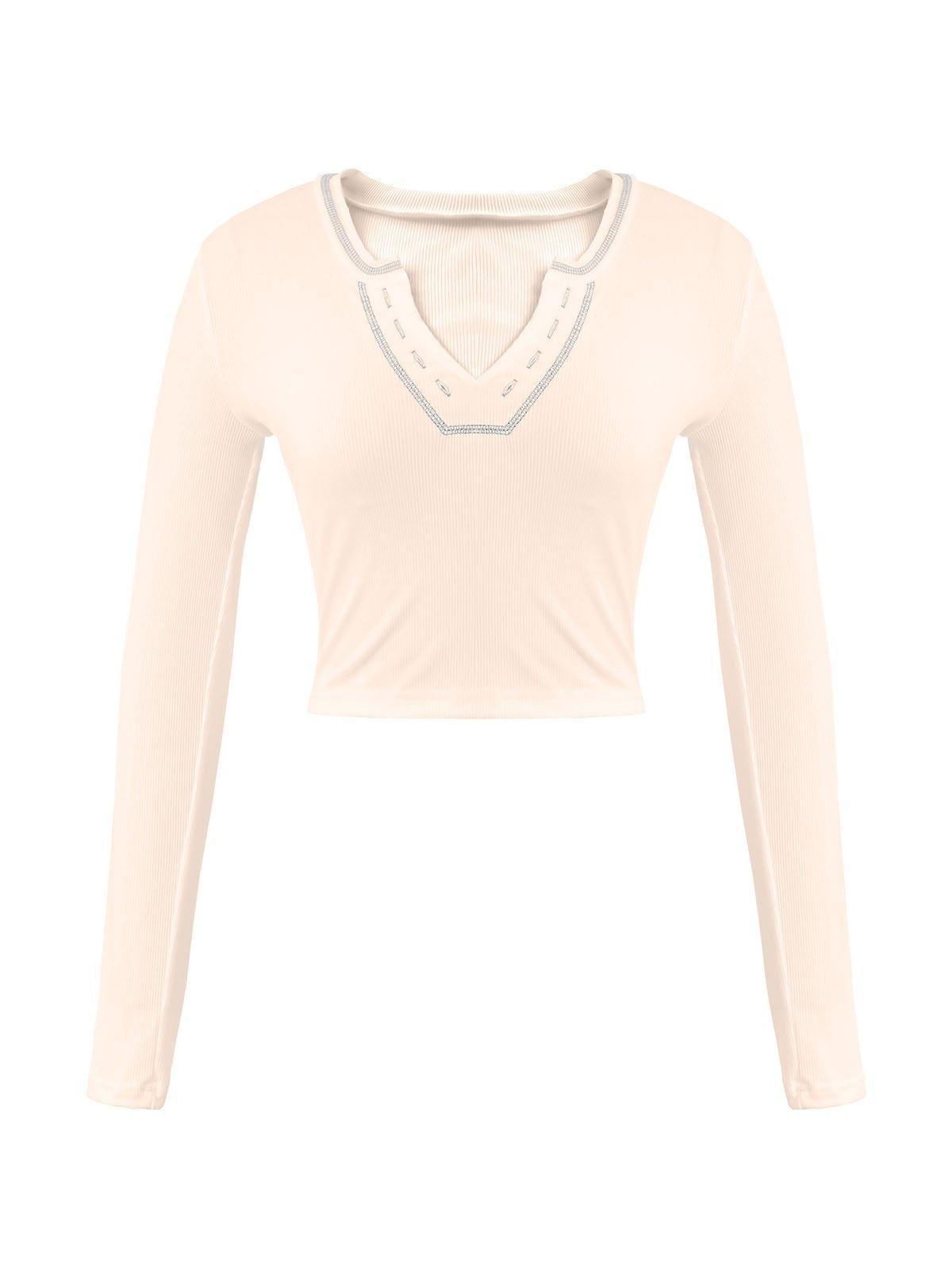 Pydshop Long Sleeve Ribbed Crop Top