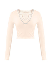 Pydshop Long Sleeve Ribbed Crop Top
