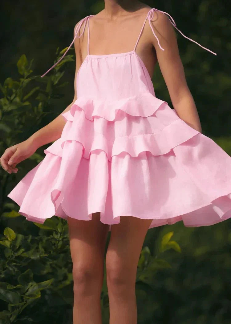 Loose White Cotton Sleeveless Mini Dress