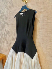 Mesh Patchwork Block Vintage Evening Dress