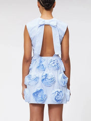 O Neck Sleeveless High Waist Dresses