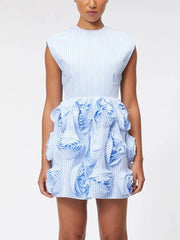 O Neck Sleeveless High Waist Dresses