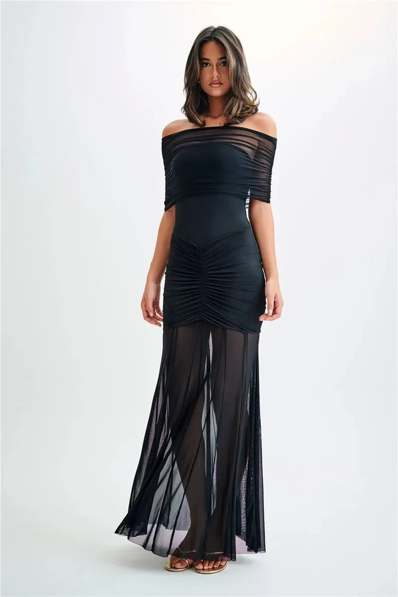 Off-shoulder Backless Sexy Maxi Dress