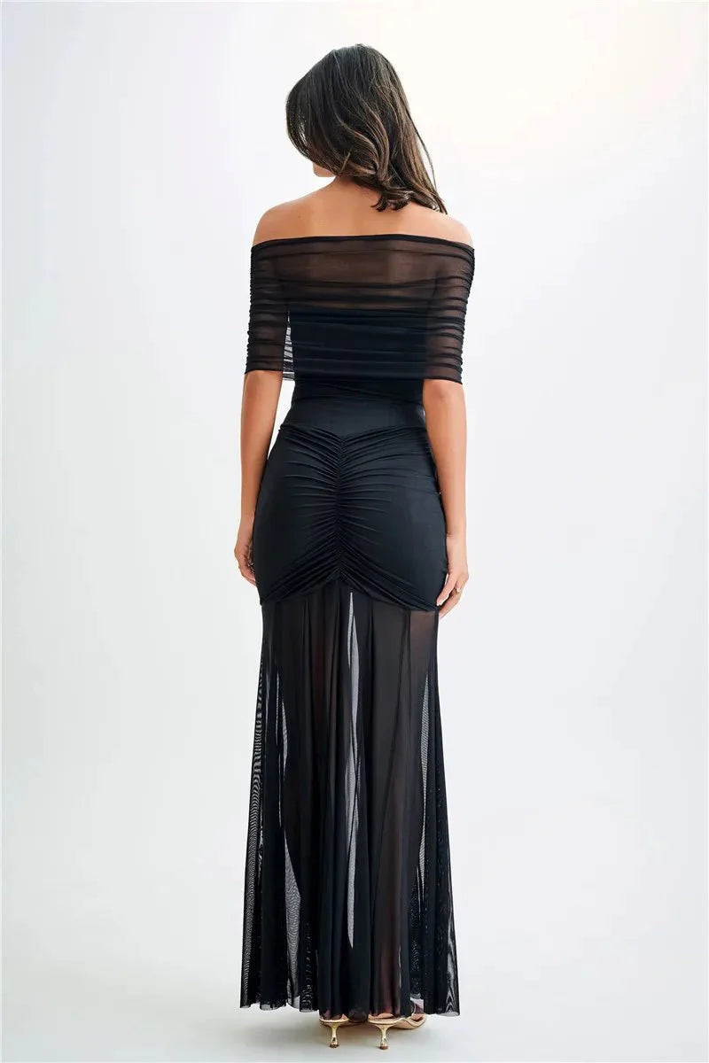 Off-shoulder Backless Sexy Maxi Dress