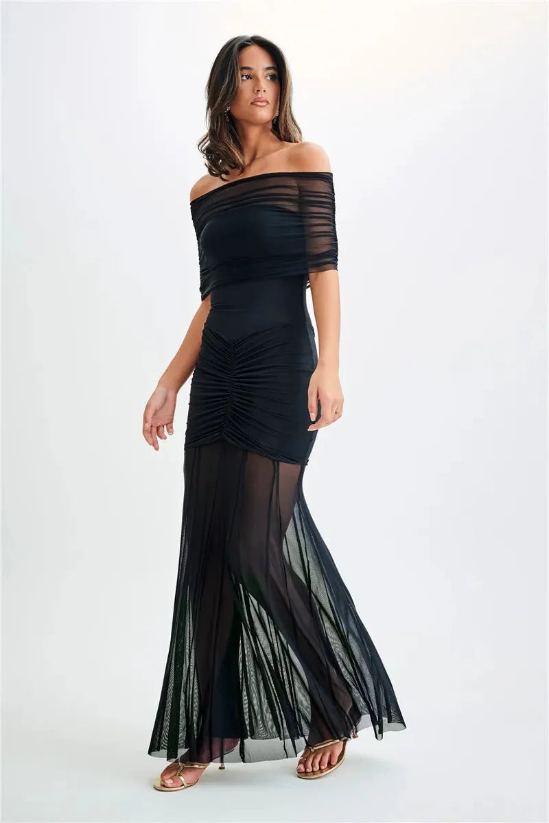 Off-shoulder Backless Sexy Maxi Dress