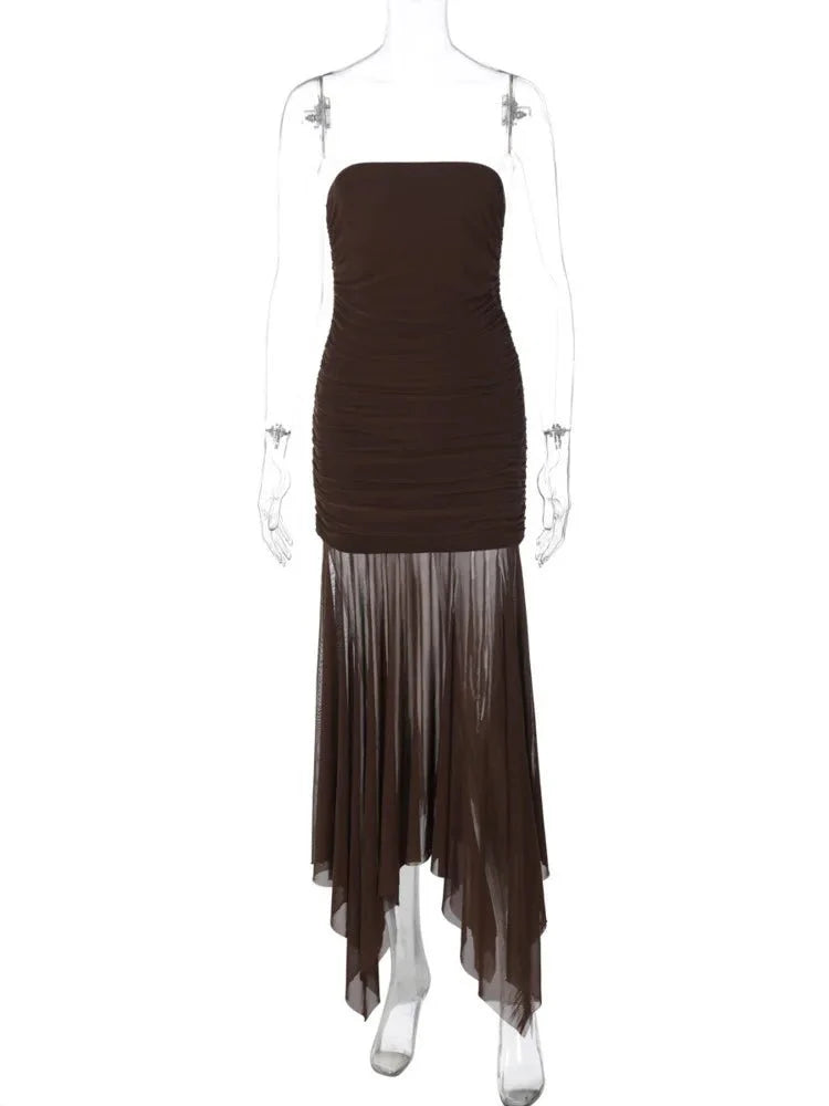 Off-shoulder Strapless Sexy Maxi Dress