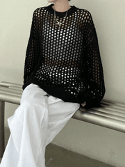 Pydshop Oversized Crochet Open Knit Top