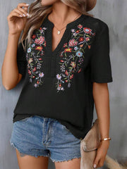 Ethnic Embroidered Lace Tirm Patchwork Top