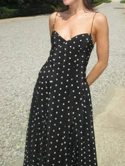 Polka Dot Printed Maxi Dress