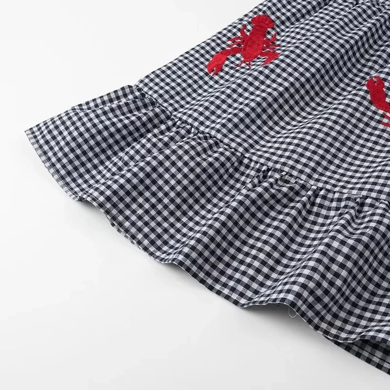 Printed Check Plaid Casual Maxi Dress