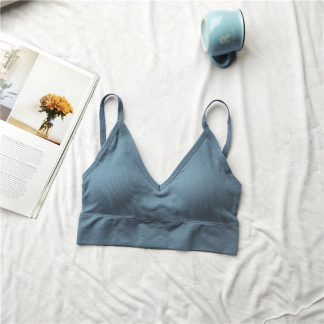 2023 Summer Cool Women Solid Color Cami Tank Top Bustier Bra Vest Crop Top Bralette Blouse Singlet Girls Fashion Tee Tops