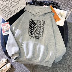 Pydshop 2024 Anime Hoodie Attack on Titan Hoodied Long Sleeve Streetwear Harajuku Sweatshirt Women Unisex Sport Hoody Green Tops G1