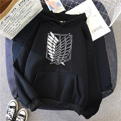 Pydshop 2024 Anime Hoodie Attack on Titan Hoodied Long Sleeve Streetwear Harajuku Sweatshirt Women Unisex Sport Hoody Green Tops G1
