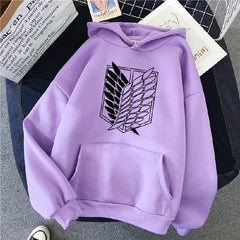 Pydshop 2024 Anime Hoodie Attack on Titan Hoodied Long Sleeve Streetwear Harajuku Sweatshirt Women Unisex Sport Hoody Green Tops G1