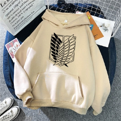 Pydshop 2024 Anime Hoodie Attack on Titan Hoodied Long Sleeve Streetwear Harajuku Sweatshirt Women Unisex Sport Hoody Green Tops G1