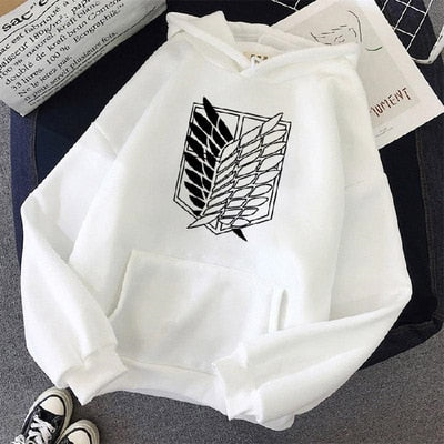 Pydshop 2024 Anime Hoodie Attack on Titan Hoodied Long Sleeve Streetwear Harajuku Sweatshirt Women Unisex Sport Hoody Green Tops G1