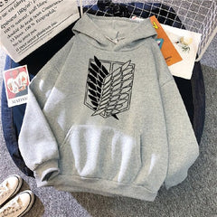Pydshop 2024 Anime Hoodie Attack on Titan Hoodied Long Sleeve Streetwear Harajuku Sweatshirt Women Unisex Sport Hoody Green Tops G1