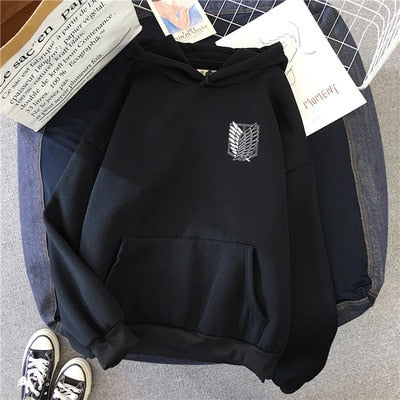 Pydshop 2024 Anime Hoodie Attack on Titan Hoodied Long Sleeve Streetwear Harajuku Sweatshirt Women Unisex Sport Hoody Green Tops G1