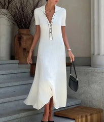 Ribbed Knit Short Sleeve Bodycon Dress