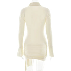 Ruched Bandage Shirt Dress