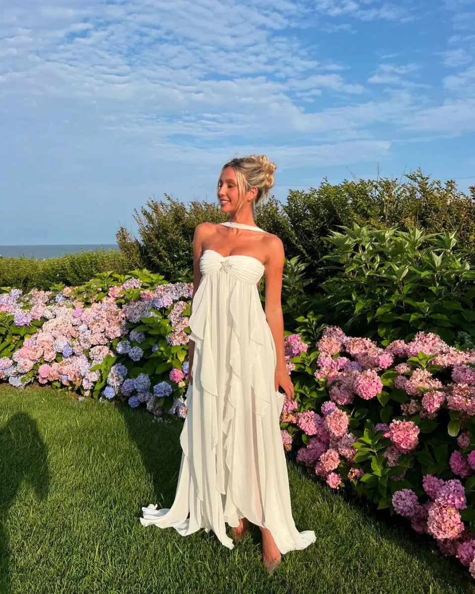 Ruffle Off-Shoulder Midi Dresses