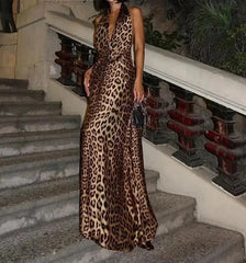 Sexy Backless Leopard Printed Dress