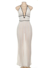 Sexy Elegant Halter Backless Lace-Up Dress