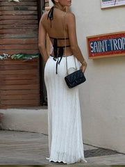 Sexy Elegant Halter Backless Lace-Up Dress