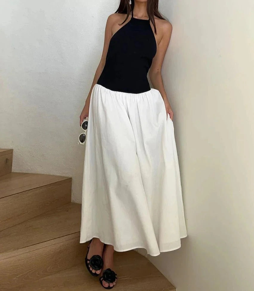 Sexy Halter Sleeveless Ankle Length Dress