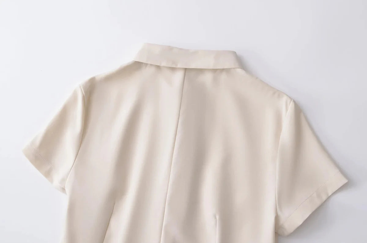 Shirt Style Mini Short Sleeved Casual Dress