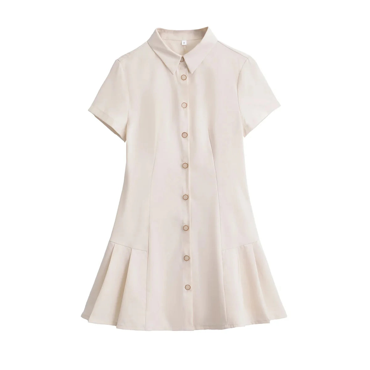 Shirt Style Mini Short Sleeved Casual Dress