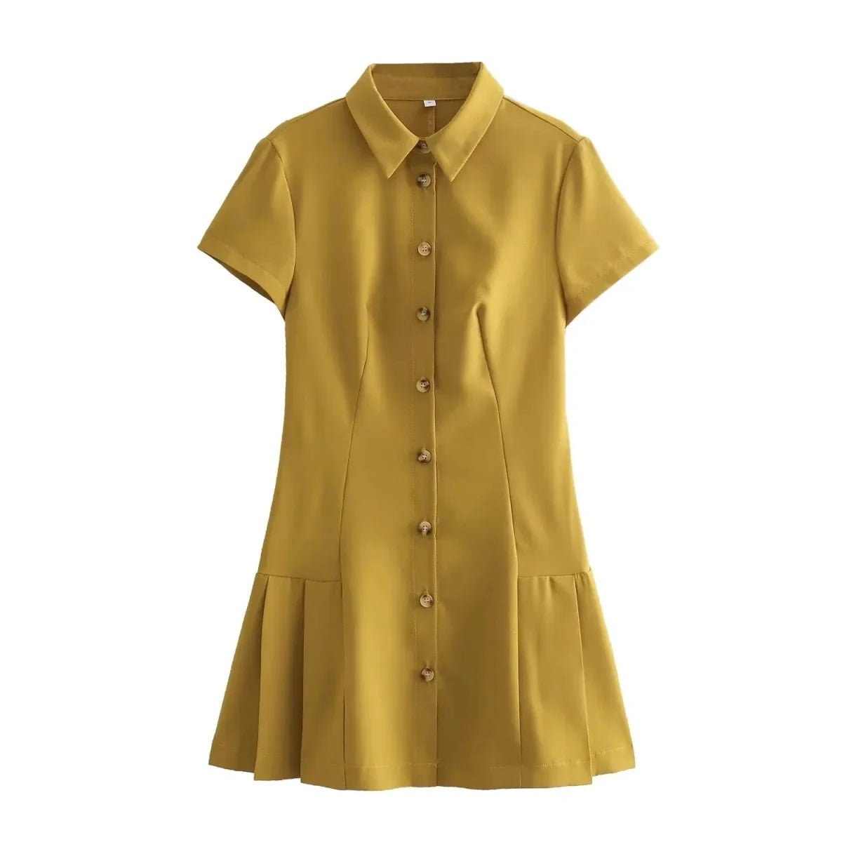 Shirt Style Mini Short Sleeved Casual Dress
