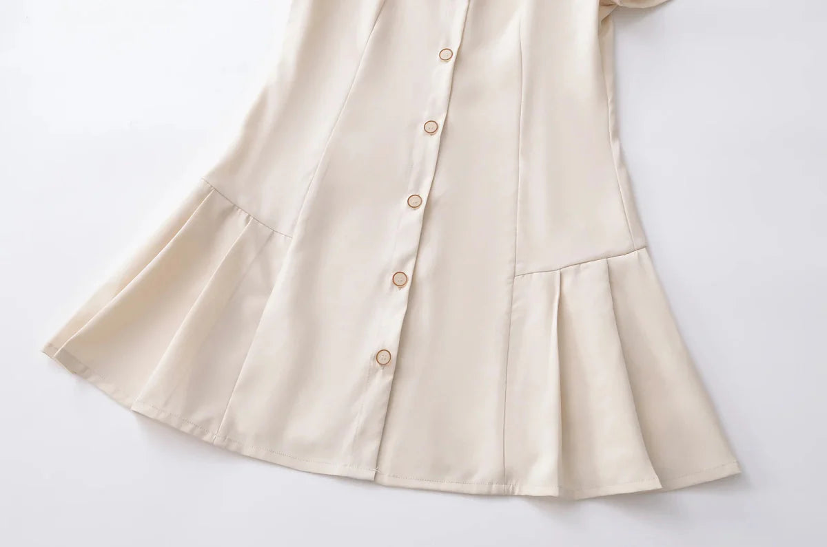 Shirt Style Mini Short Sleeved Casual Dress