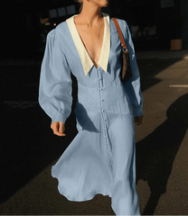 Single Breasted Mid-Calf Dress